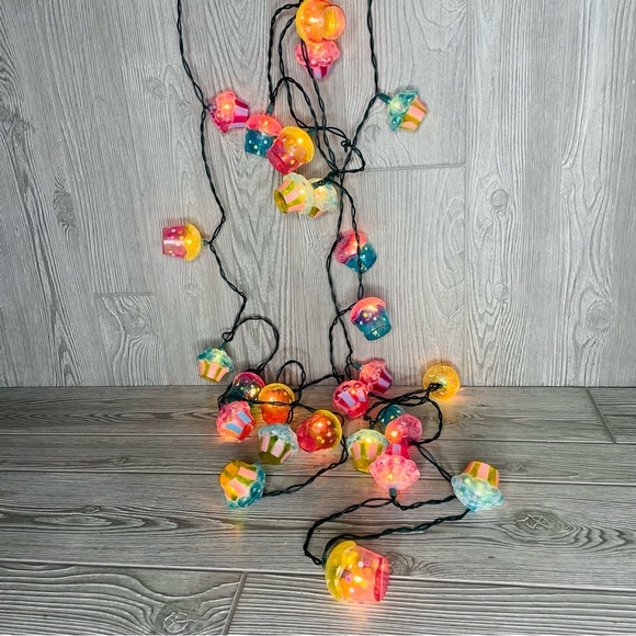 30 plastic cup cake string lights colorful cupcake strand light party decoration - Picture 7 of 14